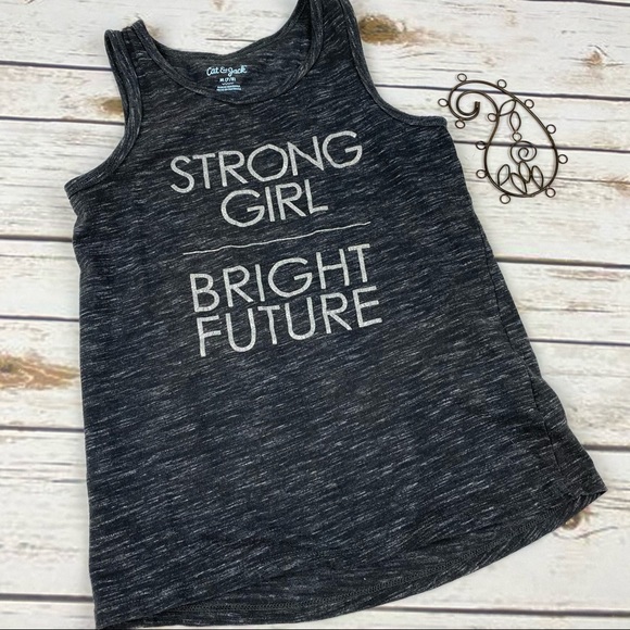 Cat & Jack 7-8 Tank Top Girls Gray Sleeveless
